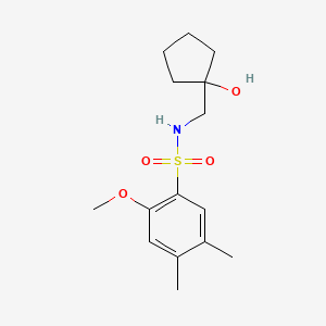 molecular formula C15H23NO4S B2491851 N-((1-hydroxycyclopentyl)methyl)-2-methoxy-4,5-dimethylbenzenesulfonamide CAS No. 1217067-00-9
