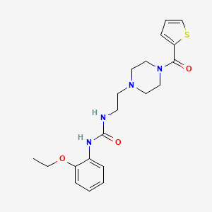 molecular formula C20H26N4O3S B2491855 1-(2-Ethoxyphenyl)-3-(2-(4-(thiophene-2-carbonyl)piperazin-1-yl)ethyl)urea CAS No. 1207030-38-3