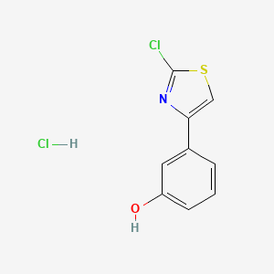 molecular formula C9H7Cl2NOS B2491856 4-(2-氯-1,3-噻唑-4-基)苯酚；盐酸盐 CAS No. 2567495-61-6