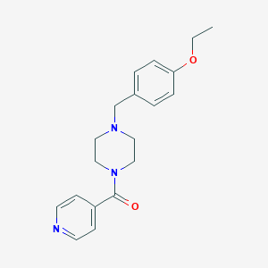 molecular formula C19H23N3O2 B249187 Ethyl 4-[(4-isonicotinoyl-1-piperazinyl)methyl]phenyl ether 