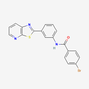 molecular formula C19H12BrN3OS B2491876 4-ブロモ-N-(3-(チアゾロ[5,4-b]ピリジン-2-イル)フェニル)ベンズアミド CAS No. 863592-42-1