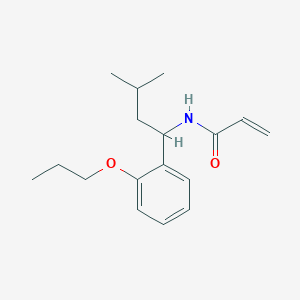 molecular formula C17H25NO2 B2491877 N-[3-Methyl-1-(2-propoxyphenyl)butyl]prop-2-enamide CAS No. 2305528-03-2