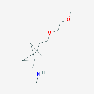 molecular formula C12H23NO2 B2491881 1-[3-[2-(2-Methoxyethoxy)ethyl]-1-bicyclo[1.1.1]pentanyl]-N-methylmethanamine CAS No. 2287275-06-1