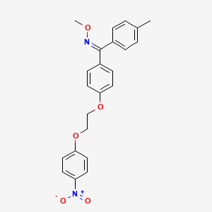 molecular formula C23H22N2O5 B2491885 (E)-(4-(2-(4-nitrophenoxy)ethoxy)phenyl)(p-tolyl)methanone O-methyl oxime CAS No. 391220-99-8