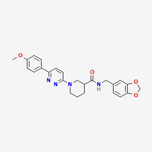 molecular formula C25H26N4O4 B2491887 N-(苯并[d][1,3]二噁烷-5-基甲基)-1-(6-(4-甲氧基苯基)吡啶并[3-yl]甲基)哌啶-3-甲酸酯 CAS No. 1105231-51-3