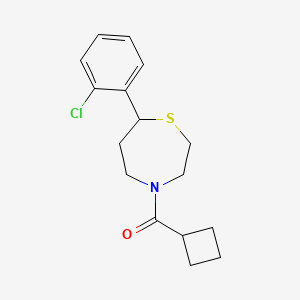 molecular formula C16H20ClNOS B2491890 (7-(2-Chlorophenyl)-1,4-thiazepan-4-yl)(cyclobutyl)methanone CAS No. 1797093-21-0