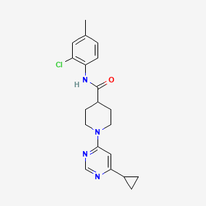 molecular formula C20H23ClN4O B2491898 N-(2-氯-4-甲基苯基)-1-(6-环丙基嘧啶-4-基)哌啶-4-甲酰胺 CAS No. 1798485-60-5