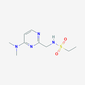 molecular formula C9H16N4O2S B2491903 N-((4-(二甲基氨基)嘧啶-2-基)甲基)乙烷磺酰胺 CAS No. 1796993-86-6
