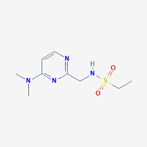 molecular formula C9H16N4O2S B2491903 N-((4-(dimetilamino)pirimidin-2-il)metil)etanosulfonamida CAS No. 1796993-86-6