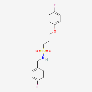 molecular formula C16H17F2NO3S B2491904 N-(4-fluorobenzyl)-3-(4-fluorophenoxy)propane-1-sulfonamide CAS No. 946320-41-8