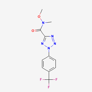 molecular formula C11H10F3N5O2 B2491910 N-甲氧基-N-甲基-2-(4-(三氟甲基)苯基)-2H-四唑-5-甲酰胺 CAS No. 1396791-68-6