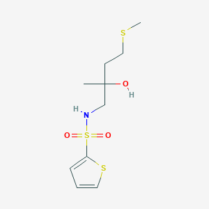 molecular formula C10H17NO3S3 B2491912 N-(2-hydroxy-2-methyl-4-(methylthio)butyl)thiophene-2-sulfonamide CAS No. 1448076-38-7