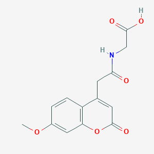 molecular formula C14H13NO6 B2491914 Glycine, N-[(7-methoxy-2-oxo-2H-1-benzopyran-4-yl)acetyl]- CAS No. 220184-28-1