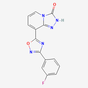 molecular formula C14H8FN5O2 B2491924 8-[3-(3-fluorophenyl)-1,2,4-oxadiazol-5-yl][1,2,4]triazolo[4,3-a]pyridin-3(2H)-one CAS No. 1239728-35-8