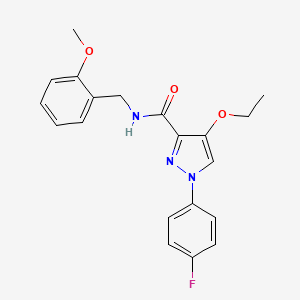 molecular formula C20H20FN3O3 B2491928 4-ethoxy-1-(4-fluorophenyl)-N-(2-methoxybenzyl)-1H-pyrazole-3-carboxamide CAS No. 1210697-94-1