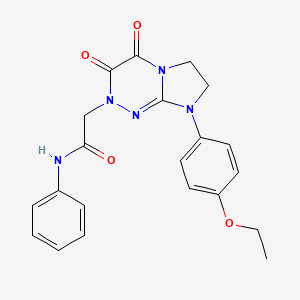 molecular formula C21H21N5O4 B2491930 2-(8-(4-ethoxyphenyl)-3,4-dioxo-3,4,7,8-tetrahydroimidazo[2,1-c][1,2,4]triazin-2(6H)-yl)-N-phenylacetamide CAS No. 941936-10-3