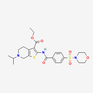 molecular formula C24H31N3O6S2 B2491931 Ethyl 6-isopropyl-2-(4-(morpholinosulfonyl)benzamido)-4,5,6,7-tetrahydrothieno[2,3-c]pyridine-3-carboxylate CAS No. 449768-35-8