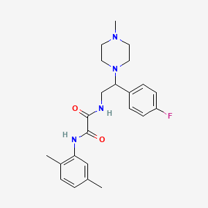 molecular formula C23H29FN4O2 B2491935 N1-(2,5-dimethylphenyl)-N2-(2-(4-fluorophenyl)-2-(4-methylpiperazin-1-yl)ethyl)oxalamide CAS No. 898432-19-4