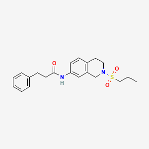 molecular formula C21H26N2O3S B2491938 3-苯基-N-(2-(丙磺酰基)-1,2,3,4-四氢异喹啉-7-基)丙酰胺 CAS No. 955233-69-9