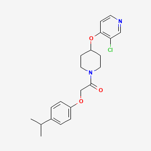 molecular formula C21H25ClN2O3 B2491940 1-(4-((3-氯吡啶-4-基氧基)哌啶-1-基)-2-(4-异丙基苯氧基)乙酮 CAS No. 2034366-41-9