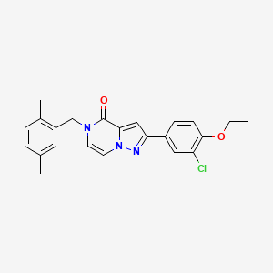 molecular formula C23H22ClN3O2 B2491944 2-(3-chloro-4-ethoxyphenyl)-5-(2,5-dimethylbenzyl)pyrazolo[1,5-a]pyrazin-4(5H)-one CAS No. 1358949-69-5