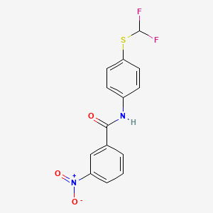 molecular formula C14H10F2N2O3S B2491945 N-(4-((difluoromethyl)thio)phenyl)-3-nitrobenzamide CAS No. 301234-95-7