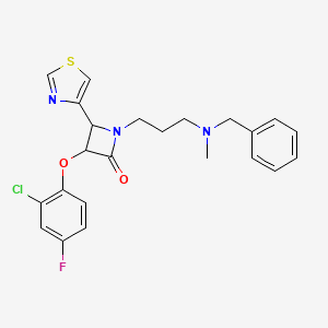molecular formula C23H23ClFN3O2S B2491948 1-{3-[Benzyl(methyl)amino]propyl}-3-(2-chloro-4-fluorophenoxy)-4-(1,3-thiazol-4-yl)azetidin-2-one CAS No. 1210823-13-4