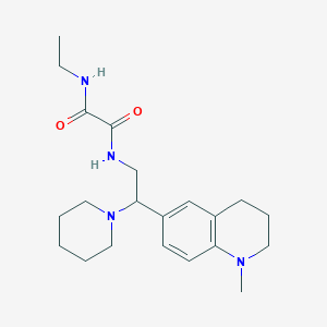 molecular formula C21H32N4O2 B2491949 N-ethyl-N'-[2-(1-methyl-1,2,3,4-tetrahydroquinolin-6-yl)-2-piperidin-1-ylethyl]ethanediamide CAS No. 922040-58-2