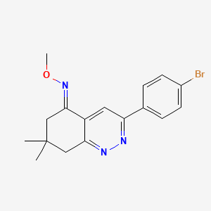 molecular formula C17H18BrN3O B2491953 Aza(3-(4-bromophenyl)-7,7-dimethyl(6,7,8-trihydrocinnolin-5-ylidene))methoxymethane CAS No. 1024851-39-5