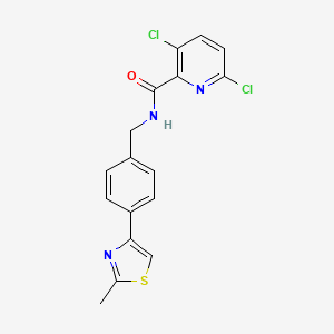 molecular formula C17H13Cl2N3OS B2491957 3,6-dichloro-N-{[4-(2-methyl-1,3-thiazol-4-yl)phenyl]methyl}pyridine-2-carboxamide CAS No. 1209923-90-9