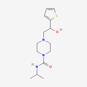 molecular formula C14H23N3O2S B2491959 4-(2-hydroxy-2-(thiophen-2-yl)ethyl)-N-isopropylpiperazine-1-carboxamide CAS No. 1396801-05-0