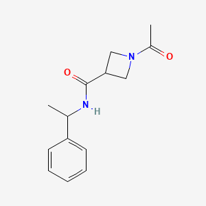 molecular formula C14H18N2O2 B2491960 1-acetyl-N-(1-phenylethyl)azetidine-3-carboxamide CAS No. 1396768-83-4