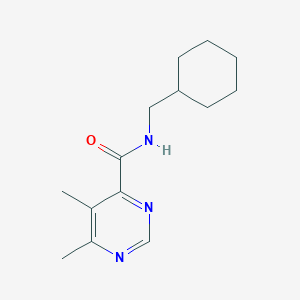 molecular formula C14H21N3O B2491963 N-(Cyclohexylmethyl)-5,6-dimethylpyrimidine-4-carboxamide CAS No. 2415525-94-7