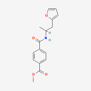 molecular formula C16H17NO4 B2491968 Methyl 4-((1-(furan-2-yl)propan-2-yl)carbamoyl)benzoate CAS No. 1219914-45-0