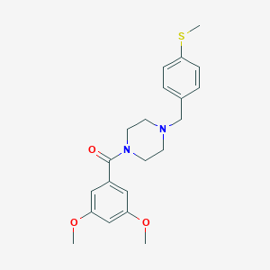 molecular formula C21H26N2O3S B249197 1-(3,5-Dimethoxybenzoyl)-4-[4-(methylsulfanyl)benzyl]piperazine 