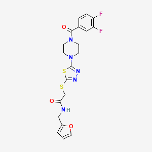 molecular formula C20H19F2N5O3S2 B2491974 2-((5-(4-(3,4-difluorobenzoyl)piperazin-1-yl)-1,3,4-thiadiazol-2-yl)thio)-N-(furan-2-ylmethyl)acetamide CAS No. 1207028-26-9