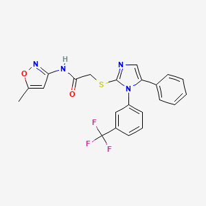 N-(5-methylisoxazol-3-yl)-2-((5-phenyl-1-(3-(trifluoromethyl)phenyl)-1H-imidazol-2-yl)thio)acetamide