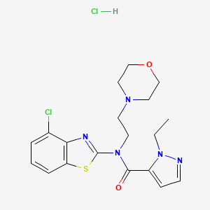molecular formula C19H23Cl2N5O2S B2491976 N-(4-chlorobenzo[d]thiazol-2-yl)-1-ethyl-N-(2-morpholinoethyl)-1H-pyrazole-5-carboxamide hydrochloride CAS No. 1189489-53-9