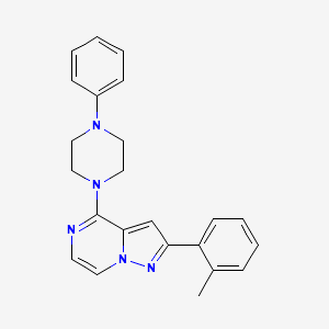 molecular formula C23H23N5 B2491984 2-(2-甲基苯基)-4-(4-苯基哌嗪-1-基)吡唑并[1,5-a]嘧啶 CAS No. 1326870-25-0
