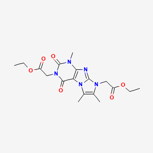 ethyl 2-[2-(2-ethoxy-2-oxoethyl)-4,7,8-trimethyl-1,3-dioxopurino[7,8-a]imidazol-6-yl]acetate