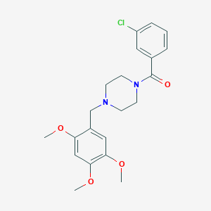 molecular formula C21H25ClN2O4 B249199 (3-Chloro-phenyl)-[4-(2,4,5-trimethoxy-benzyl)-piperazin-1-yl]-methanone 