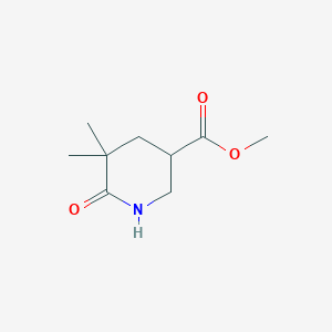 molecular formula C9H15NO3 B2491991 甲酸甲酯 5,5-二甲基-6-氧代哌啶-3-羧酸酯 CAS No. 2361839-72-5