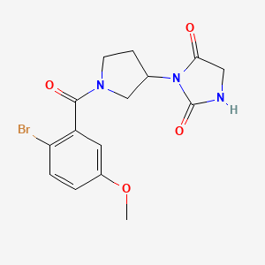 3-[1-(2-Bromo-5-methoxybenzoyl)pyrrolidin-3-yl]imidazolidine-2,4-dione