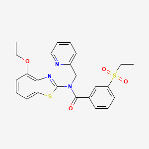 molecular formula C24H23N3O4S2 B2491999 N-(4-ethoxybenzo[d]thiazol-2-yl)-3-(ethylsulfonyl)-N-(pyridin-2-ylmethyl)benzamide CAS No. 886942-01-4