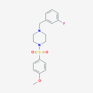 molecular formula C18H21FN2O3S B249200 1-(3-Fluorobenzyl)-4-[(4-methoxyphenyl)sulfonyl]piperazine 