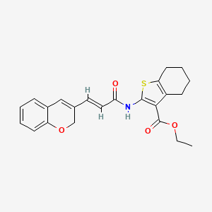 molecular formula C23H23NO4S B2492004 (E)-2-(3-(2H-クロメン-3-イル)アクリルアミド)-4,5,6,7-テトラヒドロベンゾ[b]チオフェン-3-カルボン酸エチル CAS No. 887347-35-5