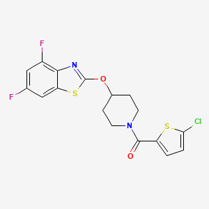 molecular formula C17H13ClF2N2O2S2 B2492008 (5-Chlorothiophen-2-yl)(4-((4,6-difluorobenzo[d]thiazol-2-yl)oxy)piperidin-1-yl)methanone CAS No. 1286714-49-5