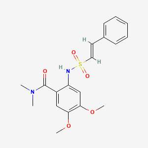 molecular formula C19H22N2O5S B2492009 4,5-dimethoxy-N,N-dimethyl-2-[[(E)-2-phenylethenyl]sulfonylamino]benzamide CAS No. 1147731-21-2