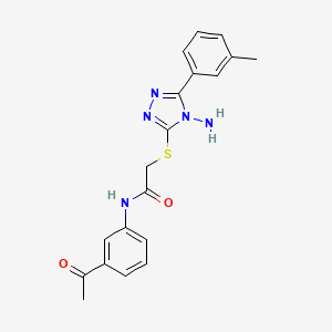 molecular formula C19H19N5O2S B2492011 N-(3-acetylphenyl)-2-{[4-amino-5-(3-methylphenyl)-4H-1,2,4-triazol-3-yl]sulfanyl}acetamide CAS No. 899965-21-0