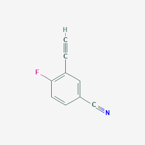 molecular formula C9H4FN B2492016 3-乙炔基-4-氟苯甲腈 CAS No. 133960-64-2